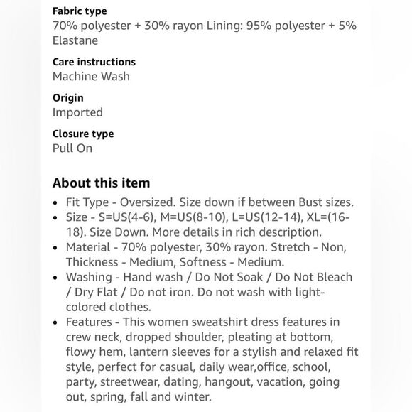 Anrabess Sweatshirt Pleated Dress size Large New - Picture 7 of 13